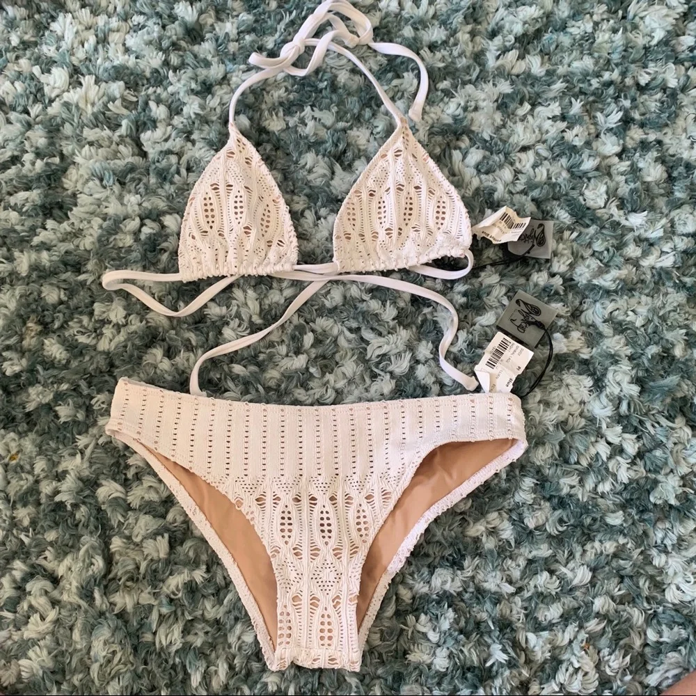 Nightcap Spiral Lace Bikini Honeymoon 1 2 S Ivory White Crochet Lace